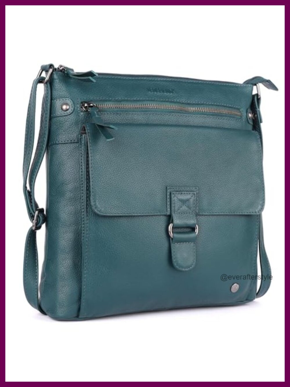 Genuine Leather Crossbody Bag Large Triple Zip Sling Shoulder Purse